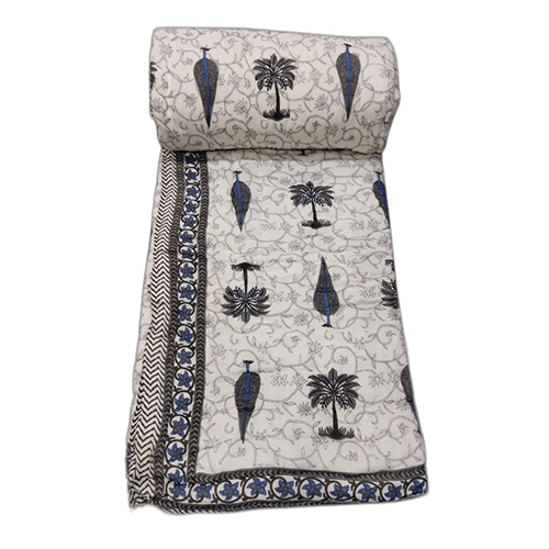 Jaipuri Floral Pure Cotton Double Bed Quilt
