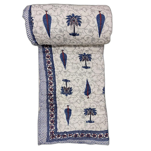 Printed Cotton Double Bed Jaipuri Quilt