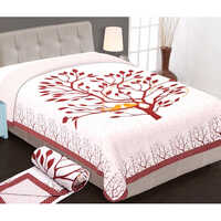 Printed Jaipuri Quilt - 100% Cotton, Twin Size | Soft Cotton Filling, Easy Care, Elegant Printed Design