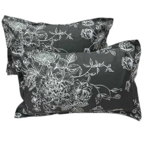 Floral Cotton Satin Stripe Pillow Cover