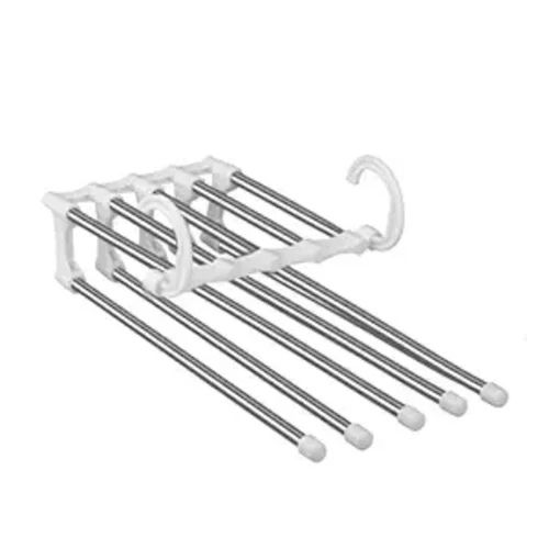 Silver Scarlet Multi Products 5 In 1 Stainless Steel Multi Layer Cloths Hanger