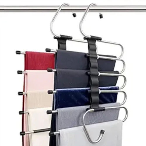 Scarlet Multi Products Stainless Steel 5 in 1 Foldable Clothes Hanger