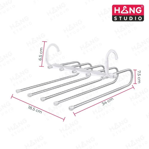 White 5 In 1 Rack Stainless Steel Cloth Hanger