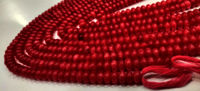 Natural Raspberry Chalcedony Rondelle Plain 8mm Beads Strand 8''Long