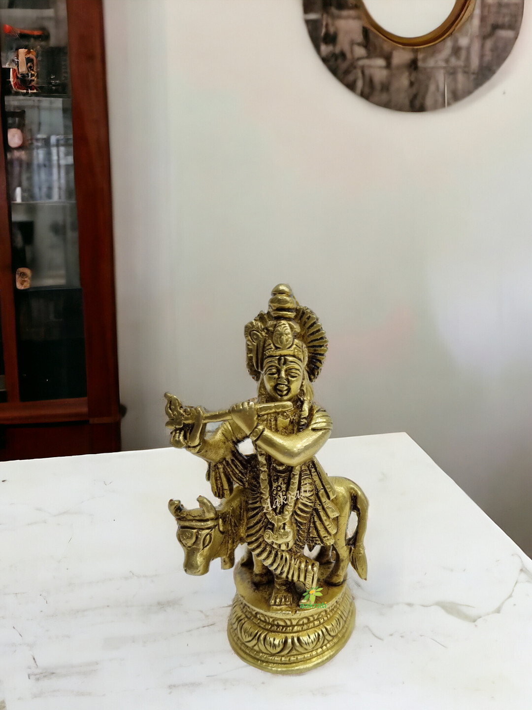 Lord Krishna With Cow, Gopala Statue, Cow Krishna Indian God of Love,Hindu Deity, Lord Vishnu