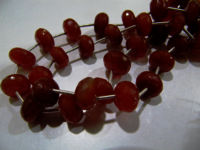 Natural Red Chalcedony Plain Rondelle Beads10 to 12mm Strand 9 inch long