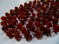 Natural Red Chalcedony Plain Rondelle Beads10 to 12mm Strand 9 inch long