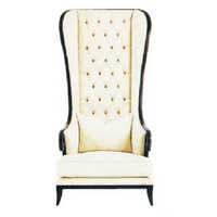 High Back Hotel Lobby Chair - Handmade Wooden Design, Modern Eco-friendly Brown Finish
