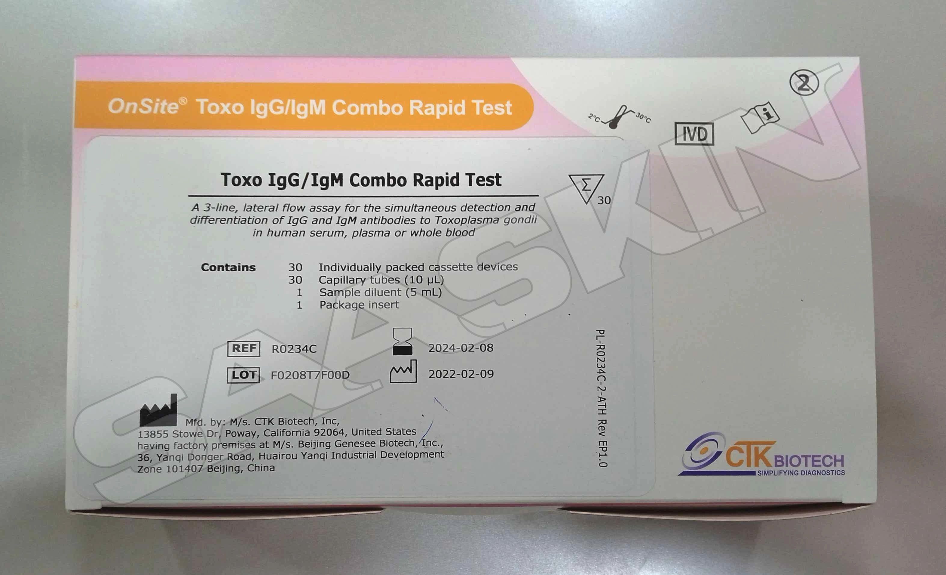 CTK Biotech OnSite Toxo IgG/IgM Combo Rapid Test