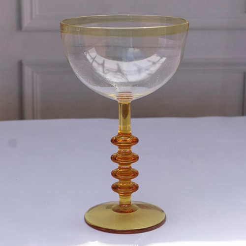 Vintage Yellow Crystal Cocktail Glass