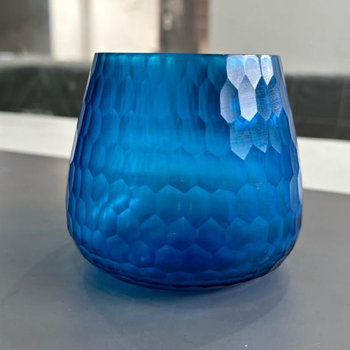 Royal Blue Designer Glass Flower Vase