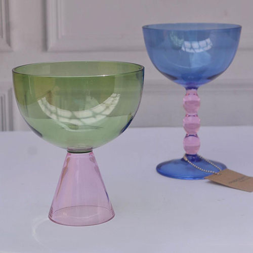 Polished Colorful Glass Set Of 2 For Occasion