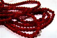 Ruby Chalcedony 4-5 mm Round Plain Beads Sold per Strand 16 inch long