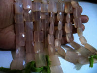 Natural Rose quartz chalcedony Square Shape 12 to16 Beads Strand 8''Long