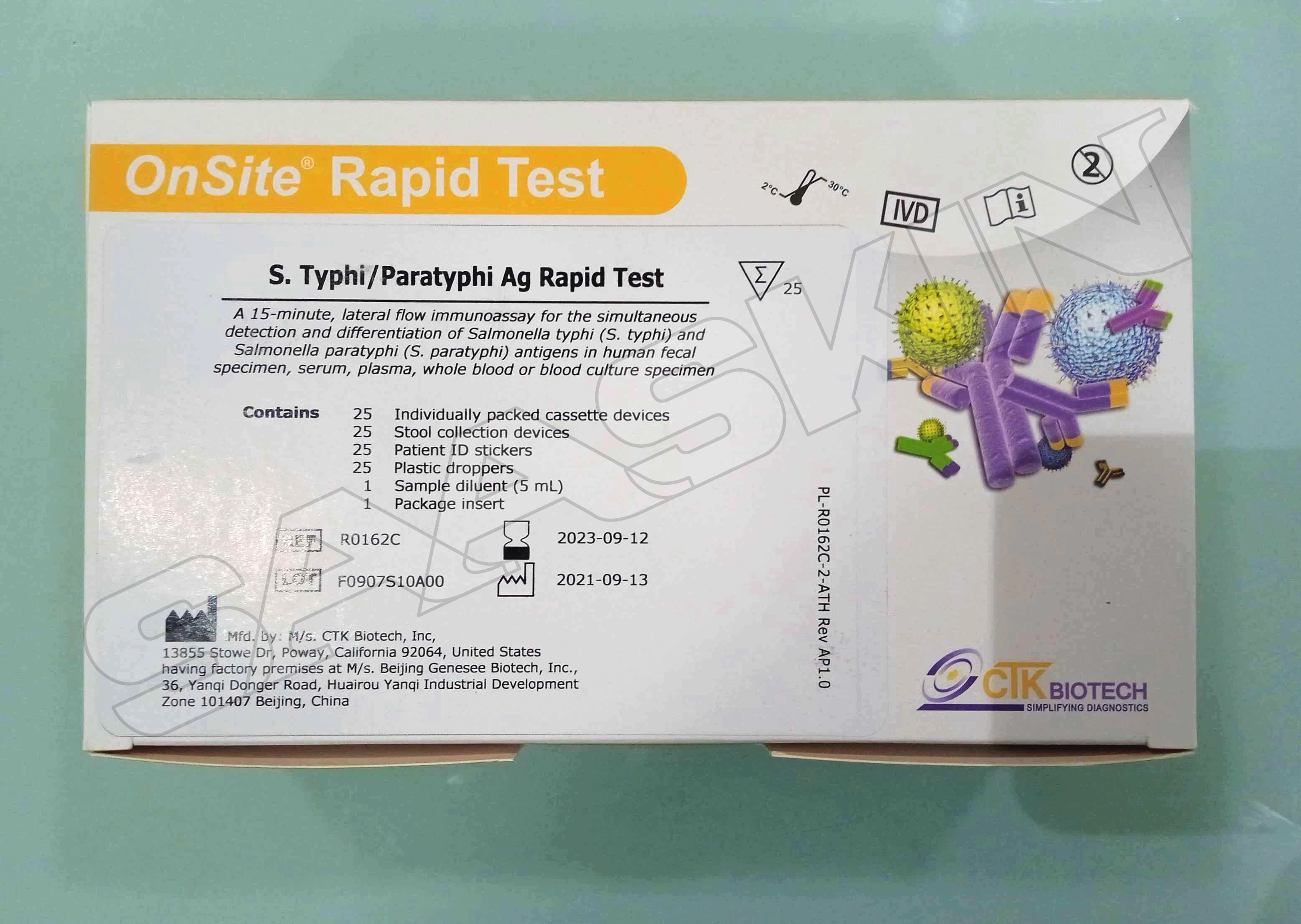 CTK Biotech OnSite S. Typhi/Paratyphi Ag Rapid Test