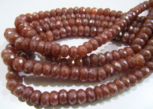 Natural Red Silverite Quartz Chalcedony Rondelle Faceted 8-9mm Beads Strand 8''long