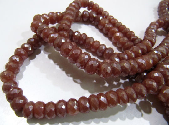 Natural Red Silverite Quartz Chalcedony Rondelle Faceted 8-9mm Beads Strand 8''long