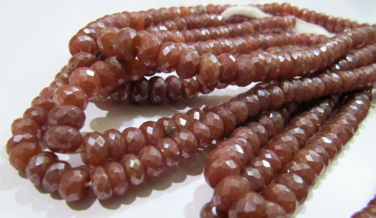 Natural Red Silverite Quartz Chalcedony Rondelle Faceted 8-9mm Beads Strand 8''long