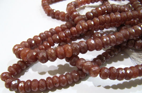 Natural Red Silverite Quartz Chalcedony Rondelle Faceted 8-9mm Beads Strand 8''long