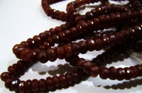 Natural Red Silverite Quartz Chalcedony Rondelle Faceted 8-9mm Beads Strand 8''long