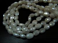 Natural Silverite Chalcedony10mm Oval Faceted Strand 14 inches long