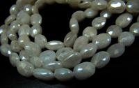 Natural Silverite Chalcedony10mm Oval Faceted Strand 14 inches long