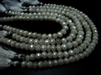 Natural Silverite Quartz Chalcedony 10-11mm Rondelle Faceted Strand 8'' long