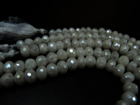 Natural Silverite Quartz Chalcedony 10-11mm Rondelle Faceted Strand 8'' long