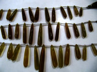 Natural Beer Quartz Chalcedony Plain Teardrop 22 to 50mm Beads strand 8''long