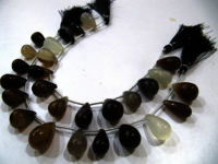 Natural Chalcedony Teardrop Plain15 to 20mm Beads Strand 8 Inches Long