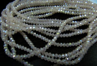 White Chalcedony Hydro Quartz AB Coated Rondelle Faceted 2.5-3mm Beads 16''long