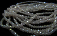 White Chalcedony Hydro Quartz AB Coated Rondelle Faceted 2.5-3mm Beads 16''long