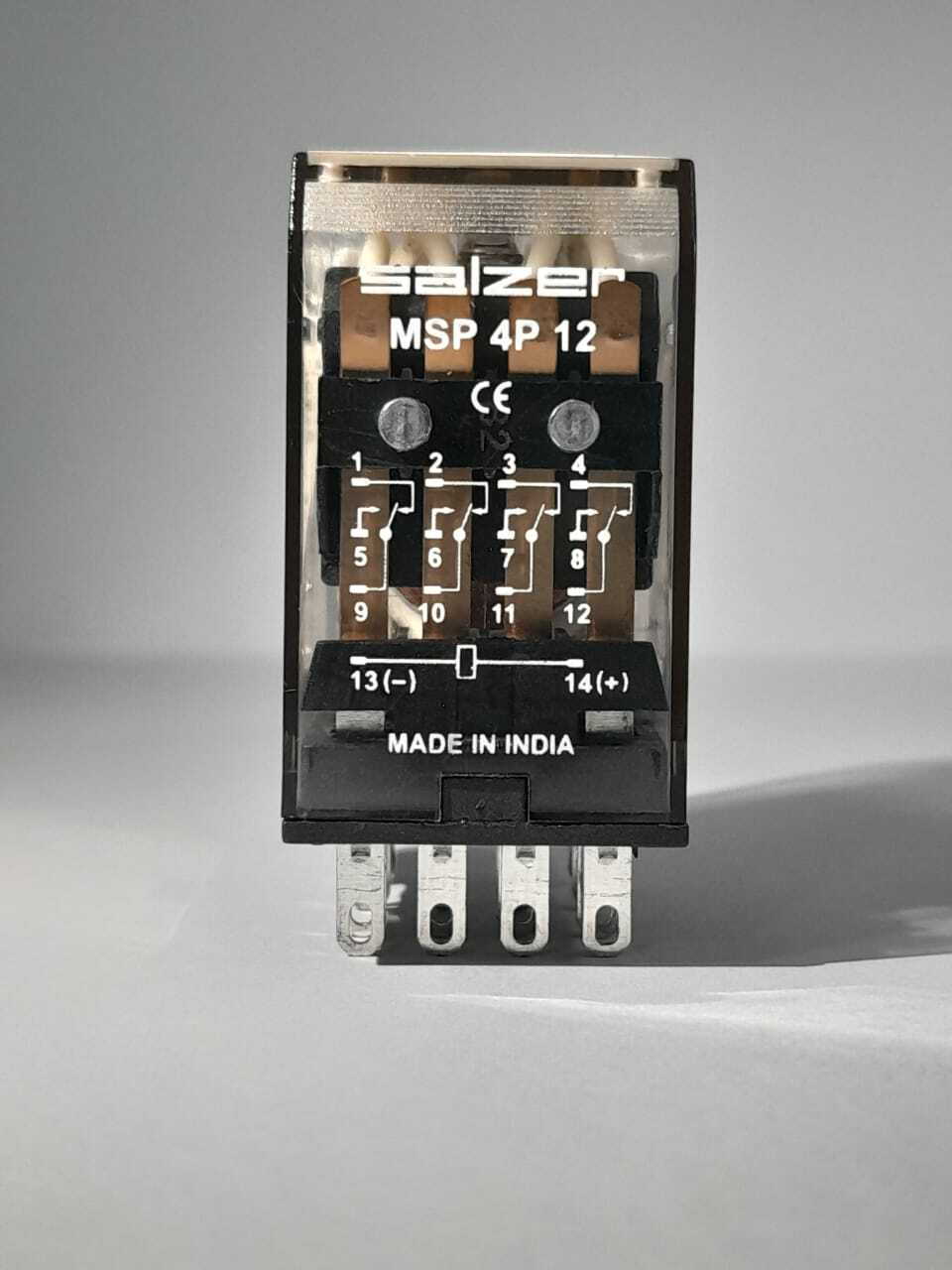 Salzer Glass Relay 4Pole 12V Dc MSP2P12