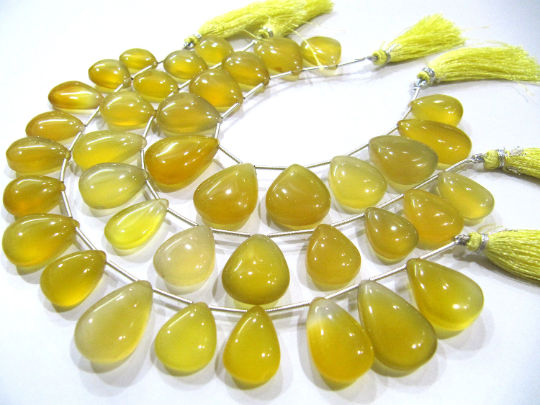 Natural Chalcedony Heart Shape 15 to 20mm Plain Beads Strand 8 inches Long