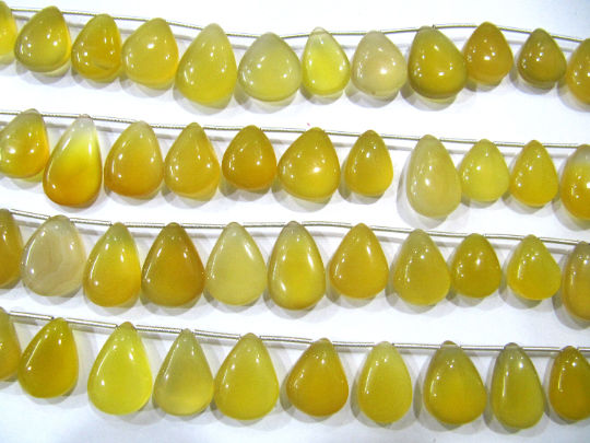 Natural Chalcedony Heart Shape 15 to 20mm Plain Beads Strand 8 inches Long