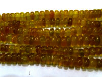 Natural Yellow Chalcedony Rondelle Plain10-12mm Beads 8 inches long