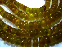 Natural Yellow Chalcedony Rondelle Plain10-12mm Beads 8 inches long