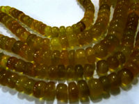 Natural Yellow Chalcedony Rondelle Plain10-12mm Beads 8 inches long