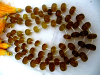 Natural Yellow Chalcedony Rondelle Plain 10 to 12mm Beads Strand 9''long