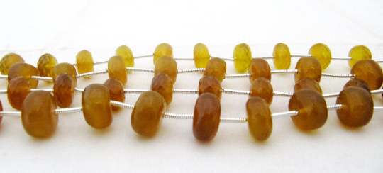 Natural Yellow Chalcedony Rondelle Plain 10 to 12mm Beads Strand 9''long