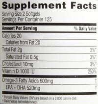 Spectrum Essentials Softgels, Fish Oil  1000 mg, 250 Count