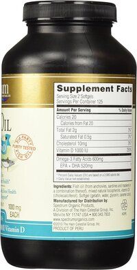 Spectrum Essentials Softgels, Fish Oil  1000 mg, 250 Count