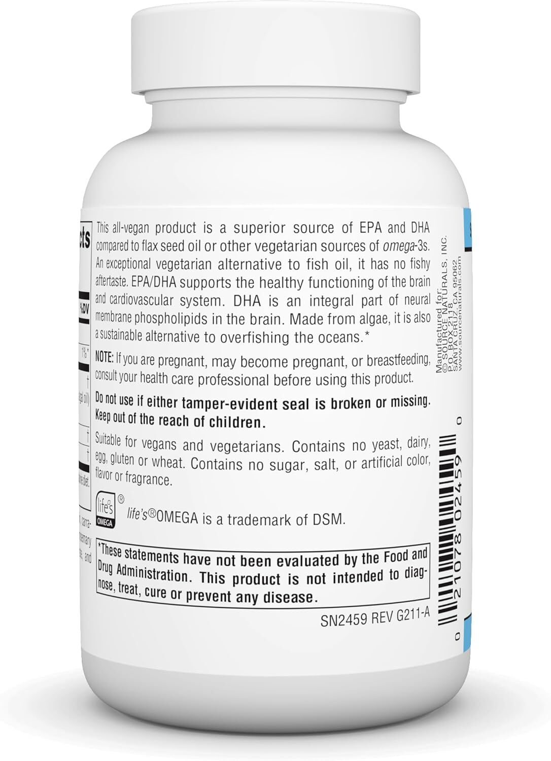 Source Naturals Vegan Omega-3s,  300 mg - 60 Vegan Softfgels