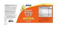 Now Foods Super Omega 3-6-9 Soft-gels, 1200Mg, 180-Count