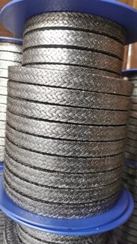 Pure graphite wire mesh reinforced gland packing