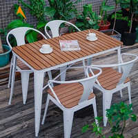 Cafe And Restaurent 4 Seater Dining Set - Finishing: Polished