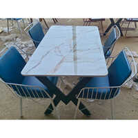 4 Chair Marble Dining Table - Finishing: Polished