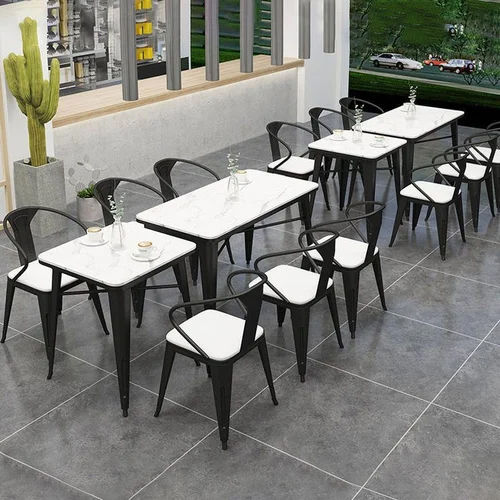 Marble And Metal Restaurant Hotel Cafe Table Chair Set Design: Standard