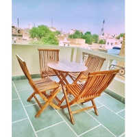 Wooden Folding Dining Table With Chairs Design: Standard