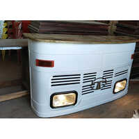 Modern Bar Counter - High-quality Wood And Aluminum, 80 Kg Weight, Sleek White Color, Contemporary Rectangular Design